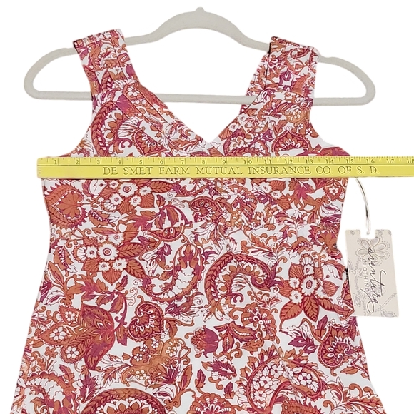 AVENTURA Chipotle Serendipity Dress Womens Small Red Paisley Empire Waist NEW - Picture 9 of 15